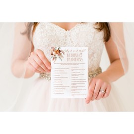 Your Main Event Prints Boho Orange and Terracotta Floral Wedding Bridal Shower Games and Activites (Wedding Traditions)