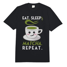 Eat Sleep Matcha Repeat Funny Cute Green Tea Cup Lover Gift Comfort Colors Adult Heavyweight T-Shirt