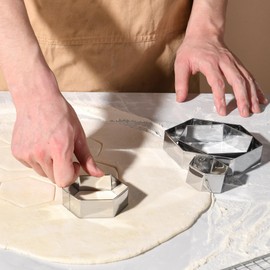 Regular Hexagon Cookie Cutter Set Large Stainless Steel Honeycomb Geometric Frame Plaque Cookie Cutters Shapes Molds 1 Inch Depth