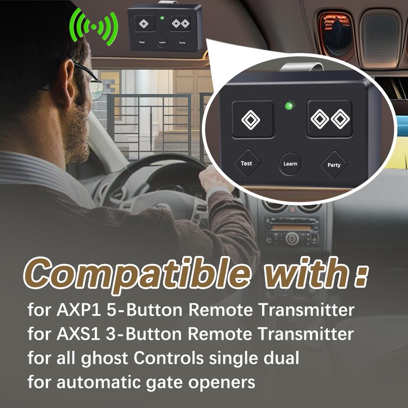 AXP1 Remote Transmitter Replacement for AXP1/AXS1 Ghost Controls 5-Button Remote