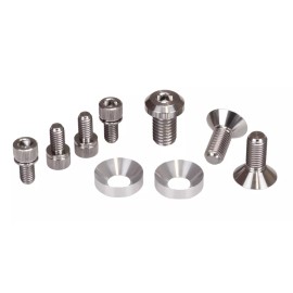 Porkchop BMX Titanium Crank Hardware Kit for NEW Redline Flight Crankset (SILVER)