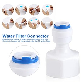 Conectores Rápidos de Filtro de Agua, 6 Piezas 1/4 Tubo OD a 1/2 Hembra Conector Rápido para Filtro de Agua ósmosis Inversa