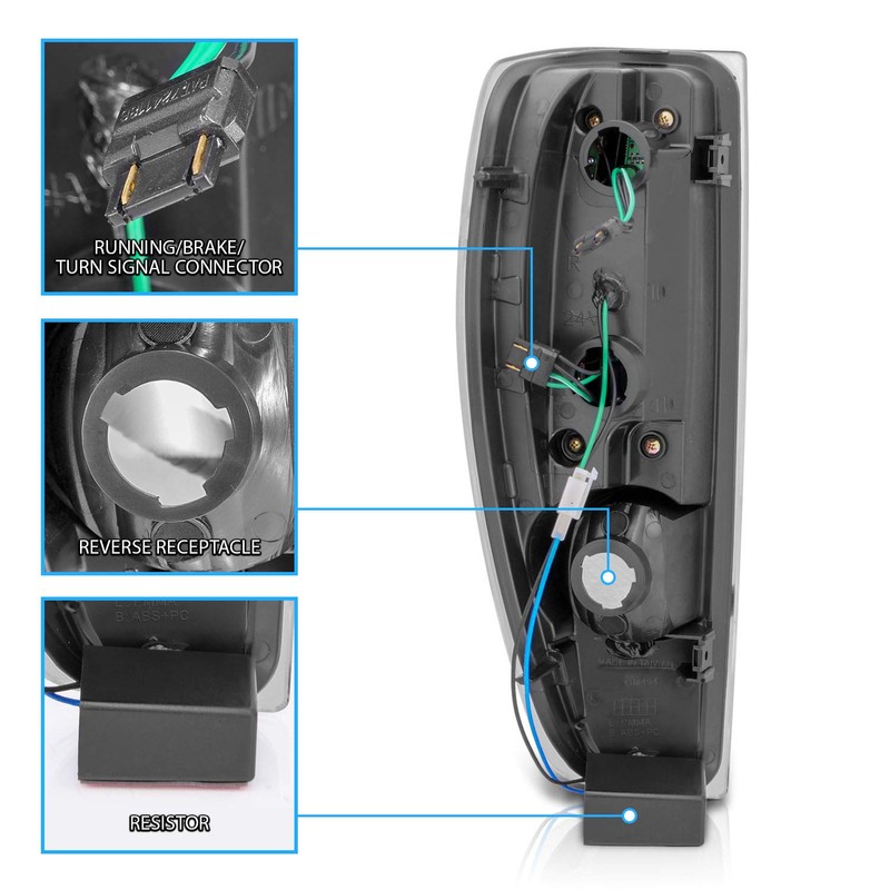 AmeriLite for 2004-2012 Colorado/Canyon LED Pure Black Replacement Tail Lights