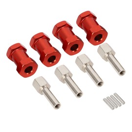 4PCS 20mm Extension Connector 12mm Wheel Hub Hex Drive Aluminium Alloy Adapter for 1/10 RC Drift Car Buggy Truggy Truck Parts Crawler(Red) Car Model Accessories