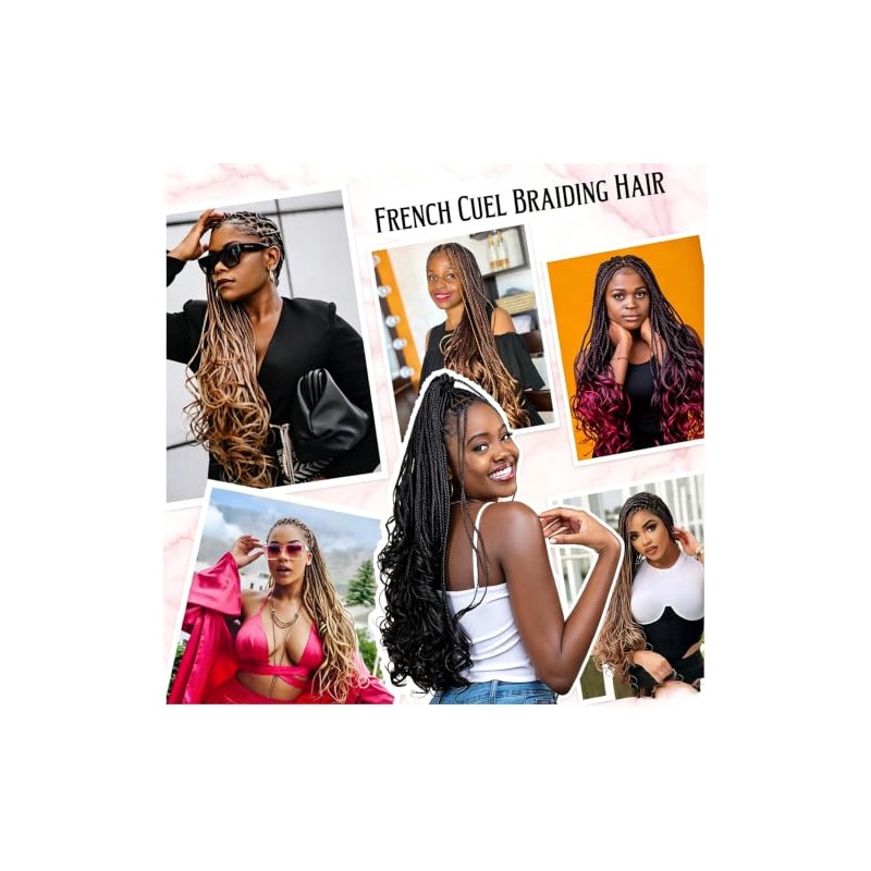 French Curl Braiding Hair Extensions 14 Inch pre stretched Braiding
