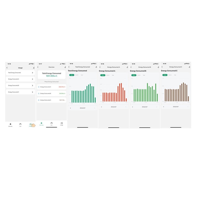 WiFi Smart Power Meter 3 Phase Energy Monitor 100‑240V with