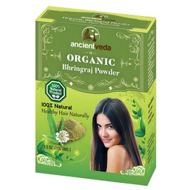 Ancientveda Bhringraj Powder, Non-GMO & Gluten Free, 100% Antioxidants Organic Hair Growth Treatment, Reduce the Appearance Hair Cleansing, Wrinkles, Chemical Free