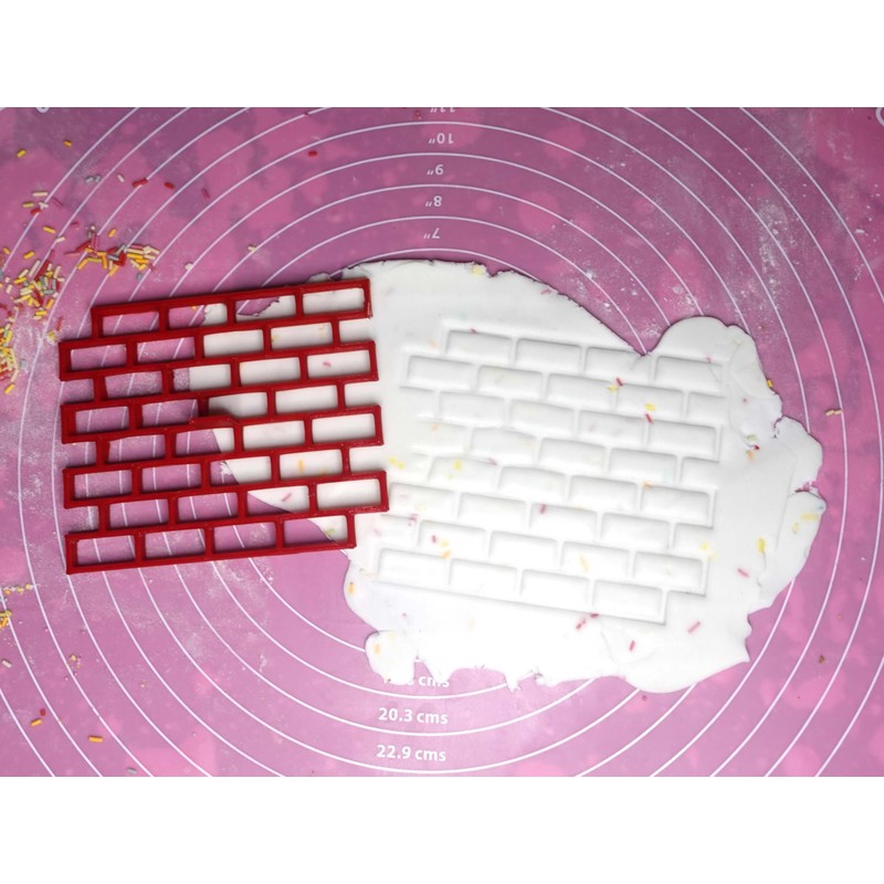 Brick Pattern Cookie Cutter Stamp - Architectural Design Fondant Cutter