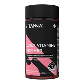 Multivitamínico para Mujer con CoQ10, Biotina, Ácido Hialurónico y Omega 3 | Vitaminas y Minerales | Suplemento Alimenticio | 60 Cápsulas | Suministro