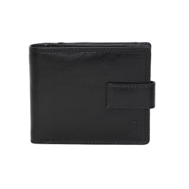 STARHIDE Mens RFID Blocking Real Leather Billfold Wallet Purse with Side Zip Around Coin Pocket Pouch 1180 (Black)