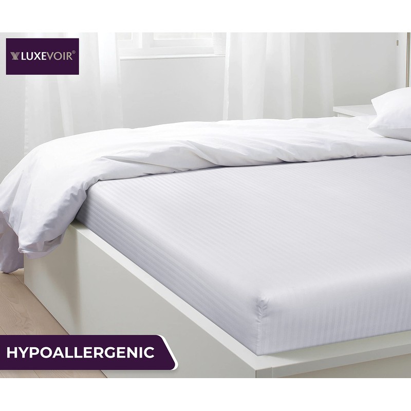 Luxevoir® Single Fitted Sheet - Ultrasoft Satin Stripe Microfiber -