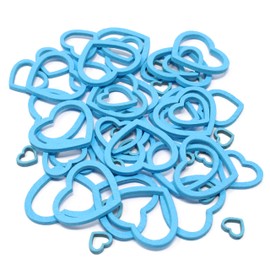 Blue Mixed Size Cut-Out Open Hearts Craft Scrapbook Vintage Confetti Heart - Pack of 50