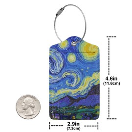 Vincent Van Gogh Starry Sky Night Luggage Cover Washable Suitcase Protector, Luggage Tag Travel Birthday Gifts For Men Women (M 22-25 Inch Luggage)