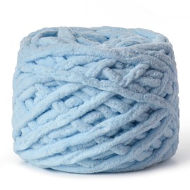 Pack Plush Chenille Chunky Yarn 100g (49.2yd) - Fluffy Velvet Yarn Crochet for Blanket Knitting and Crocheting - Baby Yarns for Crocheting Soft - Amigurumi Yarns (Lake Blue)