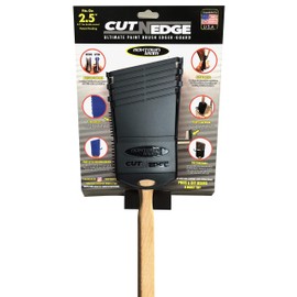 Cut-N-Edge : Ultimate Paint Brush Edger and Guard. Multi-Purpose 6 in 1 Tool (1 Black) + 2.5” BT Paint Brush