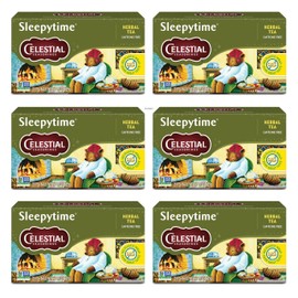 Celestial Seasonings Sleepytime Herbal Tea, Caffeine Free, 20 Tea Bags Box (Pack of 6) | Celestial Seasonings