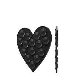 Wildflower Cases - Black Heart Stickeez, Compatible with Apple iPhones | Pink Trendy Cute Viral - Durable, Easy to Attach, Lightweight, Reusable, Double-Sided Suction, Women-Owned Small Business