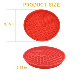 KHGUZ 4PCS Car Cup Coaster, Non-Slip Silicone Vehicle Cup Holder Insert Mat, Anti Dust Auto Interior Insulation Cup Holder Embedded in Ornaments Pad Accessories, Universal for Most Cars (Red)