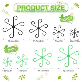 Pack of 20 Plant Support Shrub Holders, Plant Stem Holder, Plastic with 4 Sizes, Plant Clips for Support, Plant Holder for Plants, Flowers, Vegetables