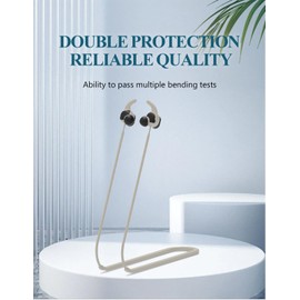 for Beats Solo Buds Strap,Soft Silicone Sports Anti Lost Strap Lanyard Special Anti-slip Texture Design Accessories Only Compatible with Beats Solo Buds Neck Rope Cord,Cream White.