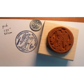 Dragonflylaser P16  French antique coin rubber stamp WM