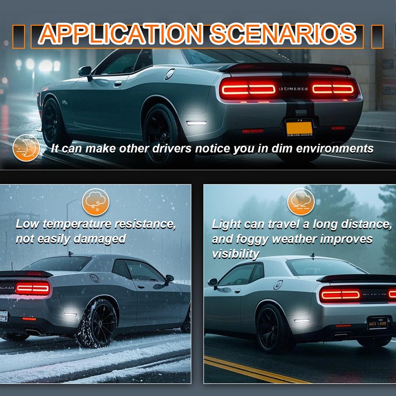 Nrgedzam LED Side Marker Lights LED Rear Bumper Marker Lamps
