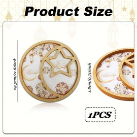 Ramadan Tray, Ramadan Decorative Round Star Moon Tray - Date Holder Ramadan, Ramadan Napkins, Ramadan Plates - Stylish Celebration of Ramadan with Our Tray