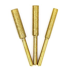 SZB Carbide Bit Sharpening, Accessory, Chainsaw Blade Sharpening, Chain Saw, Diamond Whetstone with Shaft Polishing Bit (0.1 x 0.2 inches (3 x 4 mm) Gold, 20 pcs)