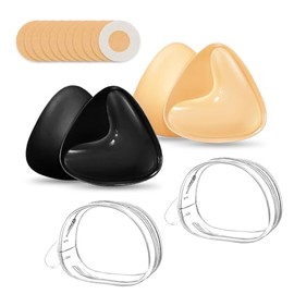 Handepo 2 Pair Double Sided Sticky Inserts Bra Push up with 100 Pcs Nipple Cover Reusable Adhesive Bra for Dresses Bikinis(D)