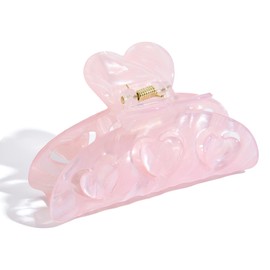 Pink Heart Hair Clip for Women Acrylic Cute Heart Hair Clip Claw Durable Hair Fashion Jewelry