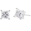 Paris Jewelry 10k White Gold Created White Diamond Princess Cut