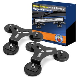 WFPOWER 2 Pack Powerful Magnet Base for LED Light bar, Universal Strong Triangular Design Light Bar Mount Brackets, Heavy Duty Magnetic Base Mount Bracket for Offroad Lamp Roof Light Bar 4X4 Truck
