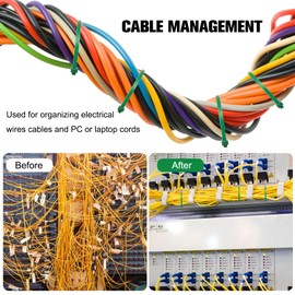 OUPENG 200PCS Nylon Zip Ties - 8 Inch Green,Multi-Purpose Self Locking Cable Ties， Ultra Strong Plastic Wire Ties with 40 Pounds Tensile Strength