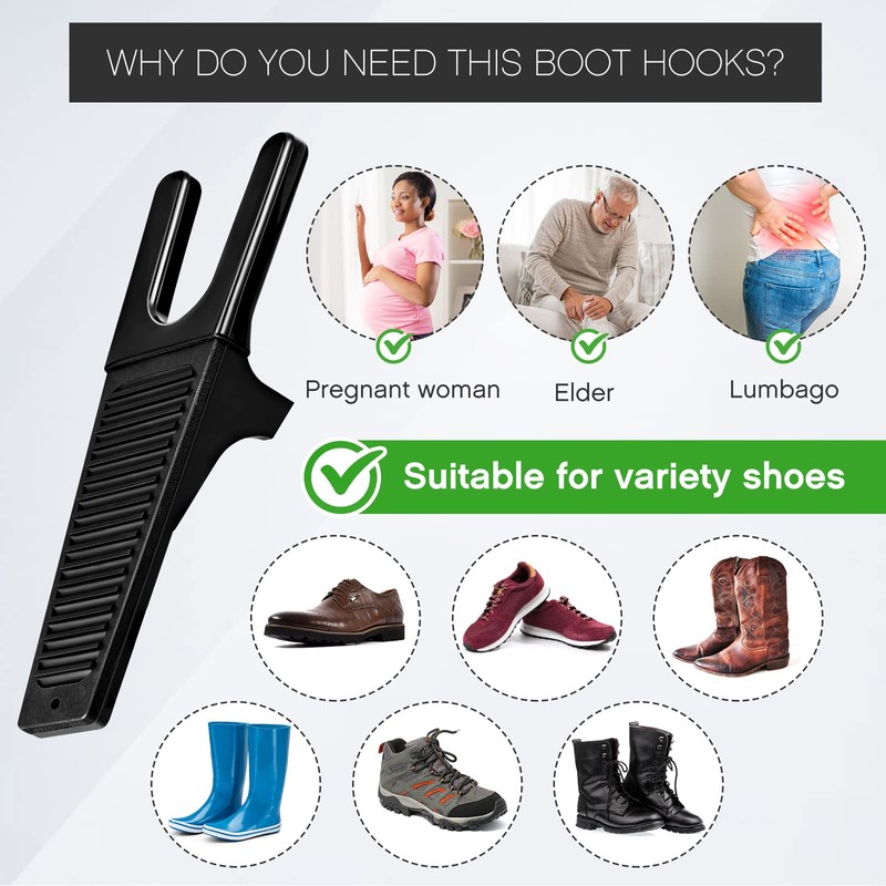 Cunhill 3 Pieces Cowboy Boot Hooks Long Shoes Pull and