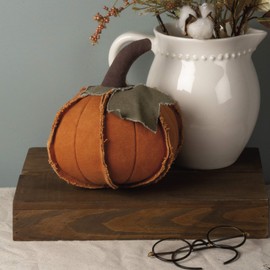 Primitives by Kathy Fabric Pumpkin Decoration, Medium, Orange