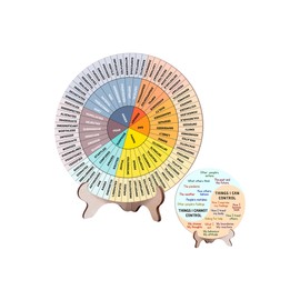 Feelings Wheel, Therapy Office Decor Must Haves Emotions Chart Mental Health Psychology Therapist Gifts School Counseling Desktop Tools for Men Women