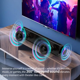 Jierben Sound Bar, Surround Sound System for TV –2.1 Sound Bar for Smart TV, 3D Home Theater Audio with Wireless Subwoofer, HDMI ARC/Bluetooth/Optical, Works with Fire TV Stick & Smart TVs