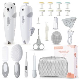 Lilian&Gema 28 en 1 Set Cuidado Bebe Recien Nacido, Lima Eléctrica Uñas Bebé, Lima Uñas Bebé Silenciosa, 9 Cabezales Moledores, Lluminación LED Bidireccional, Carga Type-C, Kit Bebé Recién Nacido