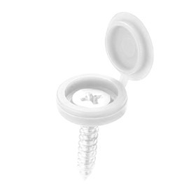 Tissting 100 Tapones de Rosca, Tapa de Rosca de Plástico de 5 mm, Tapas Plegables con Bisagras, Tapas Abatibles para Cubrir Cabezas de Tornillos, Blanco Tapas de Protección de Tornillos