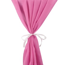 Time to Sparkle 2PCS 10FT Chiffon Table Runner Wedding Decor 28x120 inches Gauze Table Runner Rustic Sheer Table Decor for Romantic Bridal Shower Baby Shower Birthday Party Pink