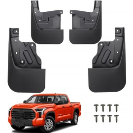 Peleus Upgraded Truck Mud Flaps for Toyota Tundra 2024 2023 2022 Aerodynamic Mud Flaps for Trucks Pickup Splash Guards Fenders for Toyota Tundra Accessories 2022-2024 Set of 4 Mud Gards Mudflaps