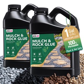 LET'S RESIN Mulch Glue for Landscaping, 1 Gallon Rock & Gravel Glue Covers Up to 300 sq ft, Strong Hold Binder for Pea Gravel, Stone, Bark, Walkways, Patios & Yards
