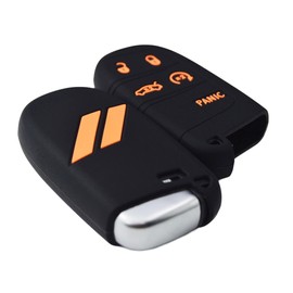 // Slash Silicone Key Fob Cover Case Protector for Dodge Charger Challenger SRT Hornet R/T Dart Durango Journey Replacement Remote Keyless 5 Buttons Key Fob Case Accessories