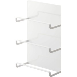 Yamazaki 4939 Magnetic Kitchen Wrap Holder, 3 Tiers, Tower, White, Approx. W 5.9 x D 2.8 x H 9.1 inches (15 x 7 x 23 cm), Tower, Wrap Storage