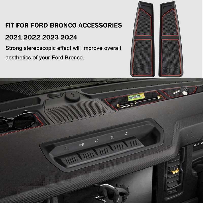 SENSHINE Silicone Dash Dashboard Cover Mat for Ford Bronco Accessories
