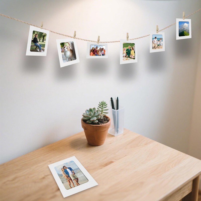 20 Pack White Paper Photo Frames Measuring 4x6 Inch with