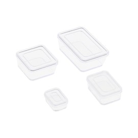 ECSiNG 4 Pieces Dollhouse Food Storage Box 1/6 1/12 Scale Dollhouse Bento Box Mini Fresh Box Dollhouse Ornament for DIY Making Plastic Transparent