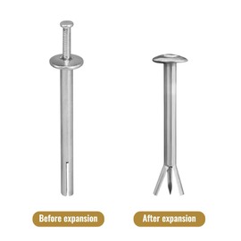 Napredak 1/4” x 1-1/4” Hammer Drive Nail in Anchor, Mushroom Head Expansion Nail, Drive pin Anchor for Concrete Brick Wall Drywall, 80 pcs