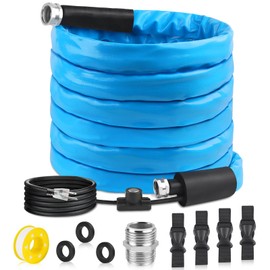 FANOVO Heated Water Hose for RV 25ft, Water Line Freeze Protection Heated Drinking Water Hose with Energy Saving Thermostat, Heated Water Hose Making RV Campers' Water Running in Cold Winter