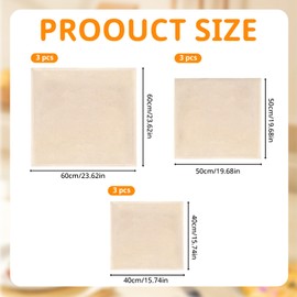Reusable Straining Cloth, 9-Piece Cheesecloth Set (40 x 40/50 x 50/60 x 60 cm), Straining Cloth Made of Unbleached Cotton, Cheesecloth, Fine Food Strainer for Nut Milk, Cheese and Juices